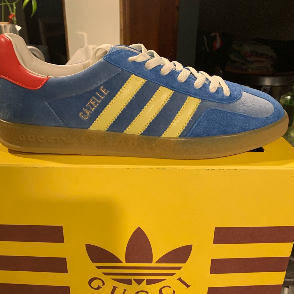 Adidas X Gucci Gazelle Light Blue Suede